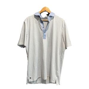 Greyson‎ Light Blue White Striped Short Sleeve Men's Polo T-Shirt Size L